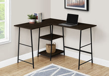 Load image into Gallery viewer, Industrial-Style 47&quot; L-Shaped Writing Desk with Open Shelves
