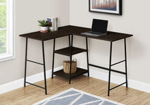 Load image into Gallery viewer, Industrial-Style 47" L-Shaped Writing Desk with Open Shelves