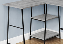 Load image into Gallery viewer, Grey Industrial-Style 47" L-Shaped Writing Desk with Open Shelves