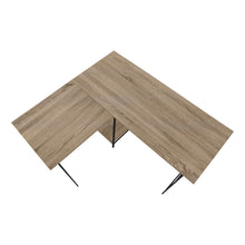 Load image into Gallery viewer, Dark Taupe Industrial-Style 47" L-Shaped Writing Desk with Open Shelves