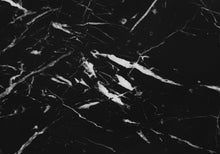 Load image into Gallery viewer, Industrial-Style 47" Black Marble L-Shaped Writing Desk with Open Shelves