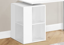 Load image into Gallery viewer, 55" White Modern Desk with Storage and U-Shaped Metal Legs