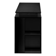 Load image into Gallery viewer, 55" Black Modern Desk with Storage and U-Shaped Metal Legs