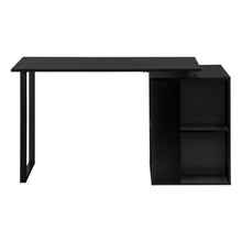 Load image into Gallery viewer, 55" Black Modern Desk with Storage and U-Shaped Metal Legs