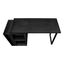 Load image into Gallery viewer, 55" Black Modern Desk with Storage and U-Shaped Metal Legs