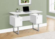 Load image into Gallery viewer, 47" White Contemporary Computer Desk with Storage Cabinets