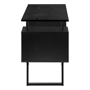47" Black Contemporary Computer Desk with Storage Cabinets