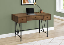 Load image into Gallery viewer, 47" Walnut Industrial-Style Contemporary Computer Desk with Storage