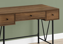 Load image into Gallery viewer, 47" Walnut Industrial-Style Contemporary Computer Desk with Storage