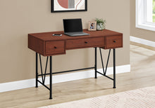 Load image into Gallery viewer, 47" Cherry Wood Industrial-Style Contemporary Computer Desk with Storage