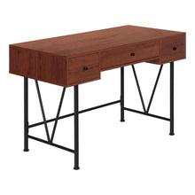 Load image into Gallery viewer, 47" Cherry Wood Industrial-Style Contemporary Computer Desk with Storage