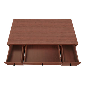 47" Cherry Wood Industrial-Style Contemporary Computer Desk with Storage