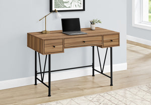 47" Brown Industrial-Style Contemporary Computer Desk with Storage
