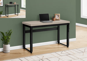 47" Adjustable Height Taupe Home Office Desk