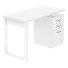 Load image into Gallery viewer, White Floating 47" Computer Desk with Storage