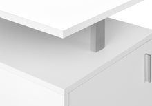 Load image into Gallery viewer, White 57" Mid-Century Modern L-Shaped Computer Desk