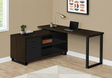 Load image into Gallery viewer, Espresso and Black 72" Executive L-Shaped Desk