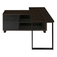 Load image into Gallery viewer, Espresso and Black 72" Executive L-Shaped Desk