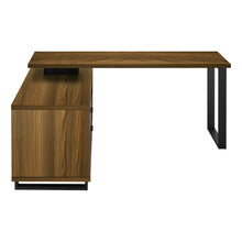 Load image into Gallery viewer, Walnut and Black 72" Executive L-Shaped Desk