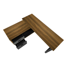 Load image into Gallery viewer, Walnut and Black 72" Executive L-Shaped Desk