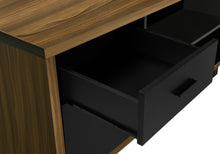 Load image into Gallery viewer, Walnut and Black 72&quot; Executive L-Shaped Desk
