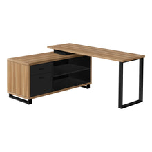 Load image into Gallery viewer, Brown and Black 72" Executive L-Shaped Desk