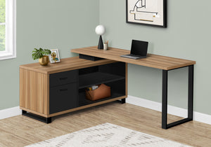 Brown and Black 72" Executive L-Shaped Desk