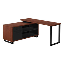 Load image into Gallery viewer, Cherry and Black 72&quot; Executive L-Shaped Desk
