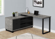 Load image into Gallery viewer, Grey and Black 72" Executive L-Shaped Desk