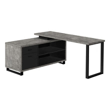 Load image into Gallery viewer, Grey and Black 72" Executive L-Shaped Desk