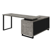 Load image into Gallery viewer, Grey and Black 72" Executive L-Shaped Desk
