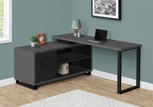Load image into Gallery viewer, Slate and Black 72" Executive L-Shaped Desk