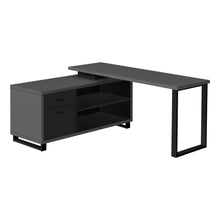 Load image into Gallery viewer, Slate and Black 72" Executive L-Shaped Desk
