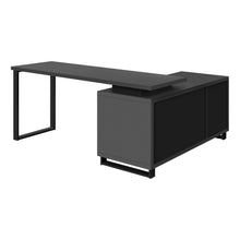 Load image into Gallery viewer, Slate and Black 72" Executive L-Shaped Desk