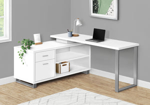 White 72" Executive L-Shaped Desk