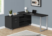 Load image into Gallery viewer, Black and Silver 72&quot; Executive L-Shaped Desk

