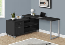 Load image into Gallery viewer, Black and Silver 72" Executive L-Shaped Desk