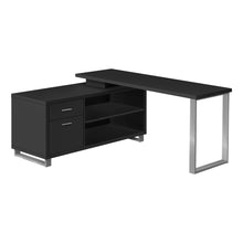 Load image into Gallery viewer, Black and Silver 72" Executive L-Shaped Desk
