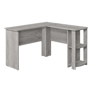 47" L-Shaped Computer Desk with Storage in Grey