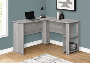 47" L-Shaped Computer Desk with Storage in Grey