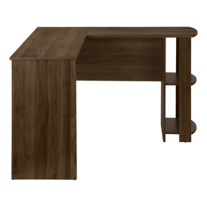 47" L-Shaped Computer Desk with Storage in Walnut