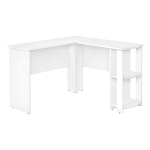 47" L-Shaped Computer Desk with Storage in White