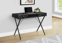 Load image into Gallery viewer, 42" Black Marbled Trestle Workstation with Storage