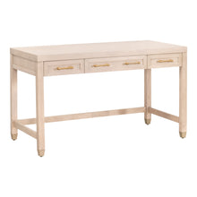 Load image into Gallery viewer, Light Honey Oak & Brushed Brass 54" Office Desk