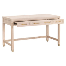 Load image into Gallery viewer, Light Honey Oak & Brushed Brass 54" Office Desk