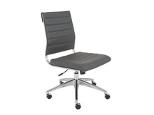 Load image into Gallery viewer, Gray Leather Armless Modern Rolling Office Chair