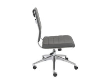Load image into Gallery viewer, Gray Leather Armless Modern Rolling Office Chair