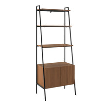 Load image into Gallery viewer, 72&quot; Ladder Bookcase with Storage Cabinet in Mocha Woodgrain
