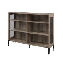 Load image into Gallery viewer, 52&quot; Historially Inspired Bookcase/Credenza with Mesh Sides in Rustic Gray
