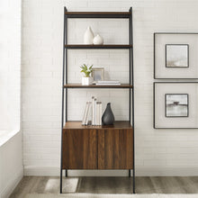 Load image into Gallery viewer, 72&quot; Ladder Bookcase with Storage Cabinet in Dark Walnut
